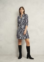Mollie Jersey Dress, Navy Ivory, hi-res