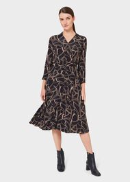 Rosaline Dress, Navy Camel, hi-res