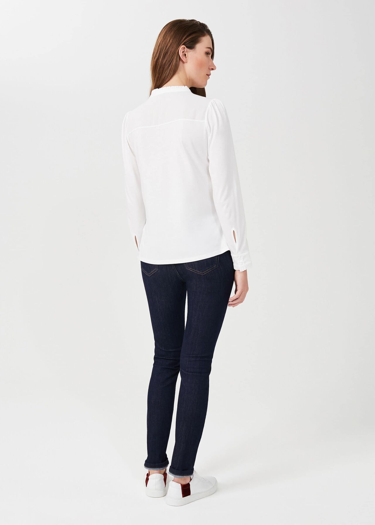 Bree Cotton Blend Shirt, Ivory, hi-res