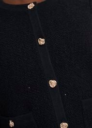 Mindy Textured Knitted Jacket, Black, hi-res