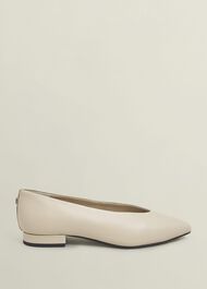Asher Leather Ballerinas, Light Beige, hi-res