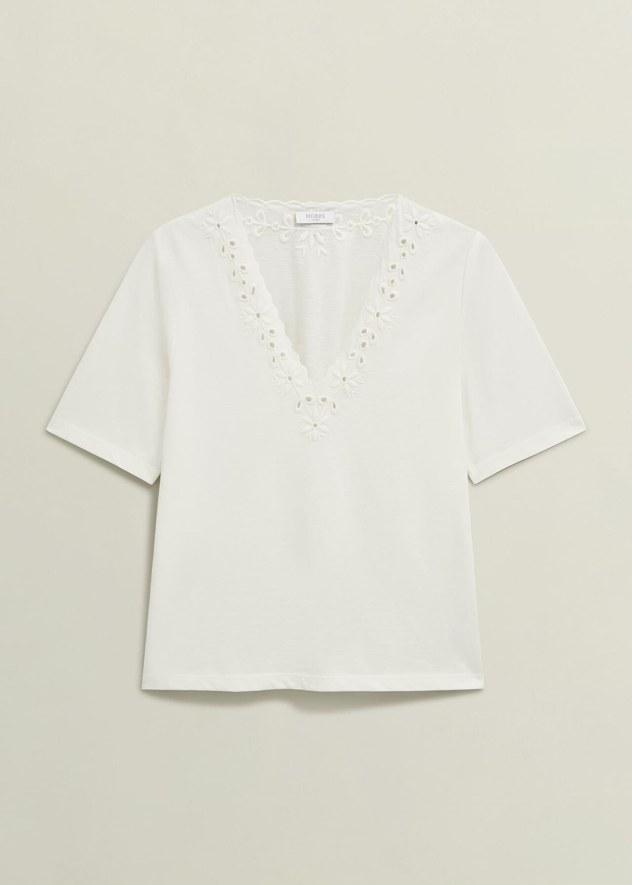 Kristen Cotton Top, Hobbs Ivory, hi-res