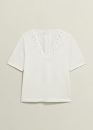 Kristen Cotton Top, Hobbs Ivory, hi-res