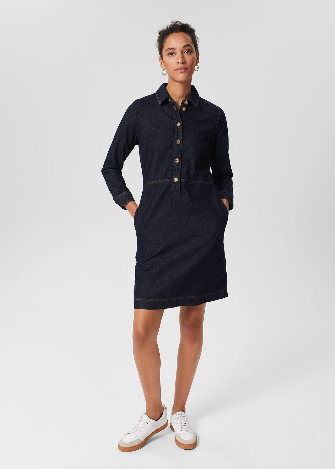 Lulu Denim Dress, Indigo, hi-res