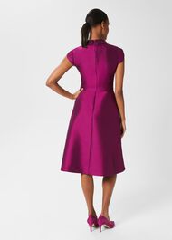 Marcella Silk Blend Beaded Dress, Berry Purple, hi-res