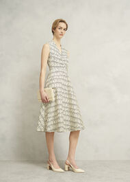 Ruthie Spot Dress, Cream Black, hi-res