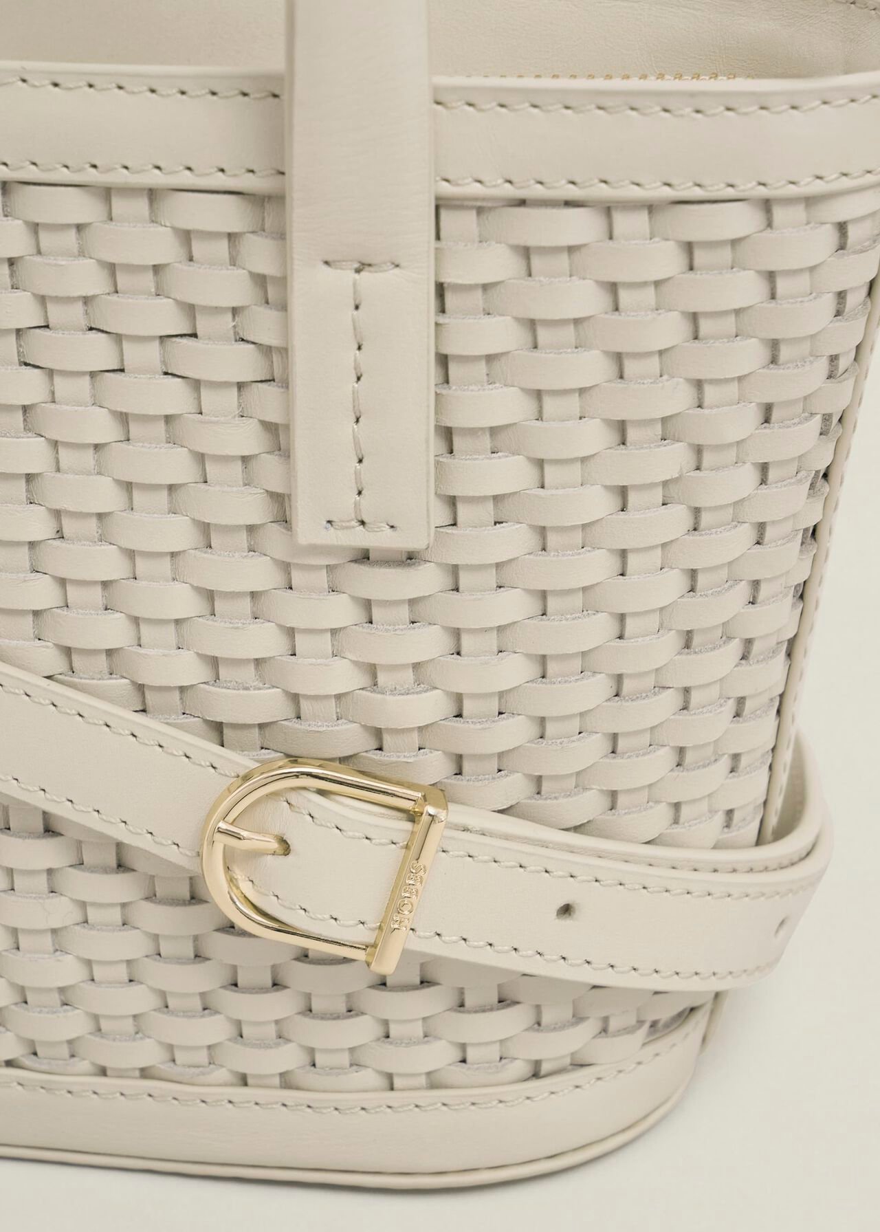 Posie Woven Leather Bag, Chalk Beige, hi-res