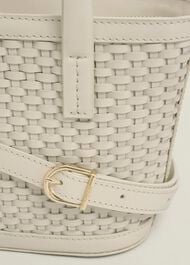 Posie Woven Leather Bag, Chalk Beige, hi-res