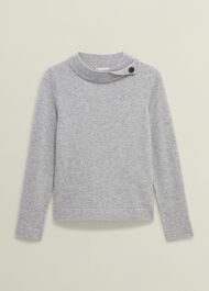 Talia Wool Cashmere Jumper, Grey Marl, hi-res