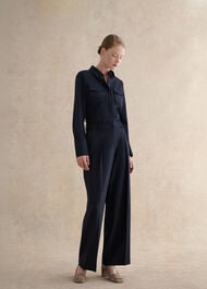 Dannie Wide Leg Trousers, Hobbs Navy, hi-res