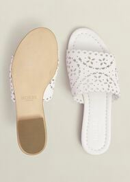 Brodie Leather Slides, Ivory, hi-res