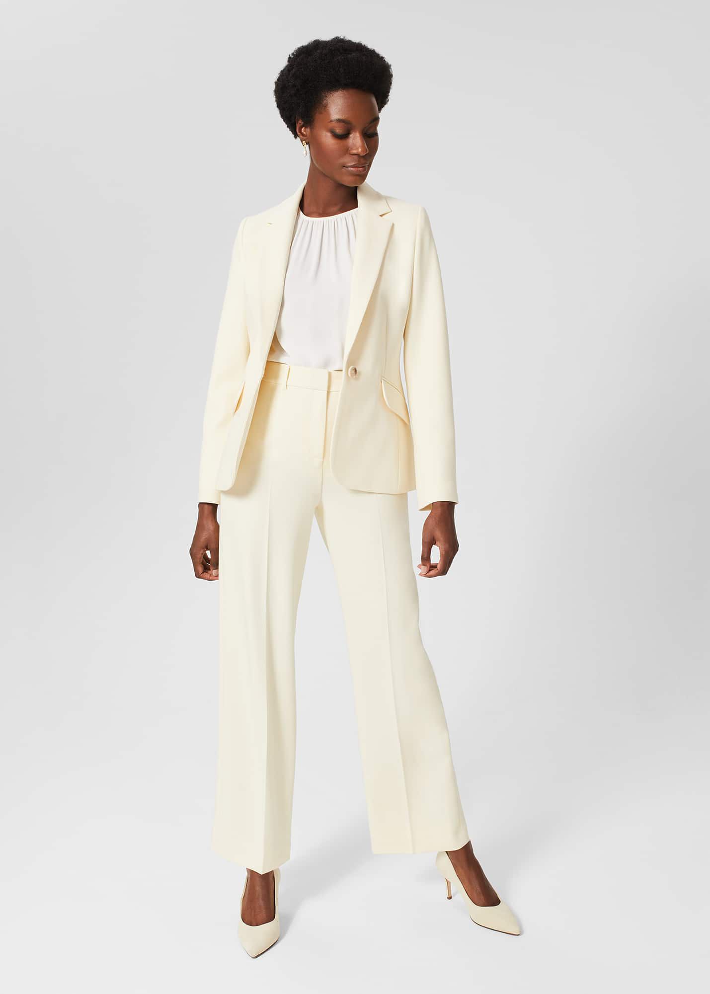 Cream ladies trouser suit sale