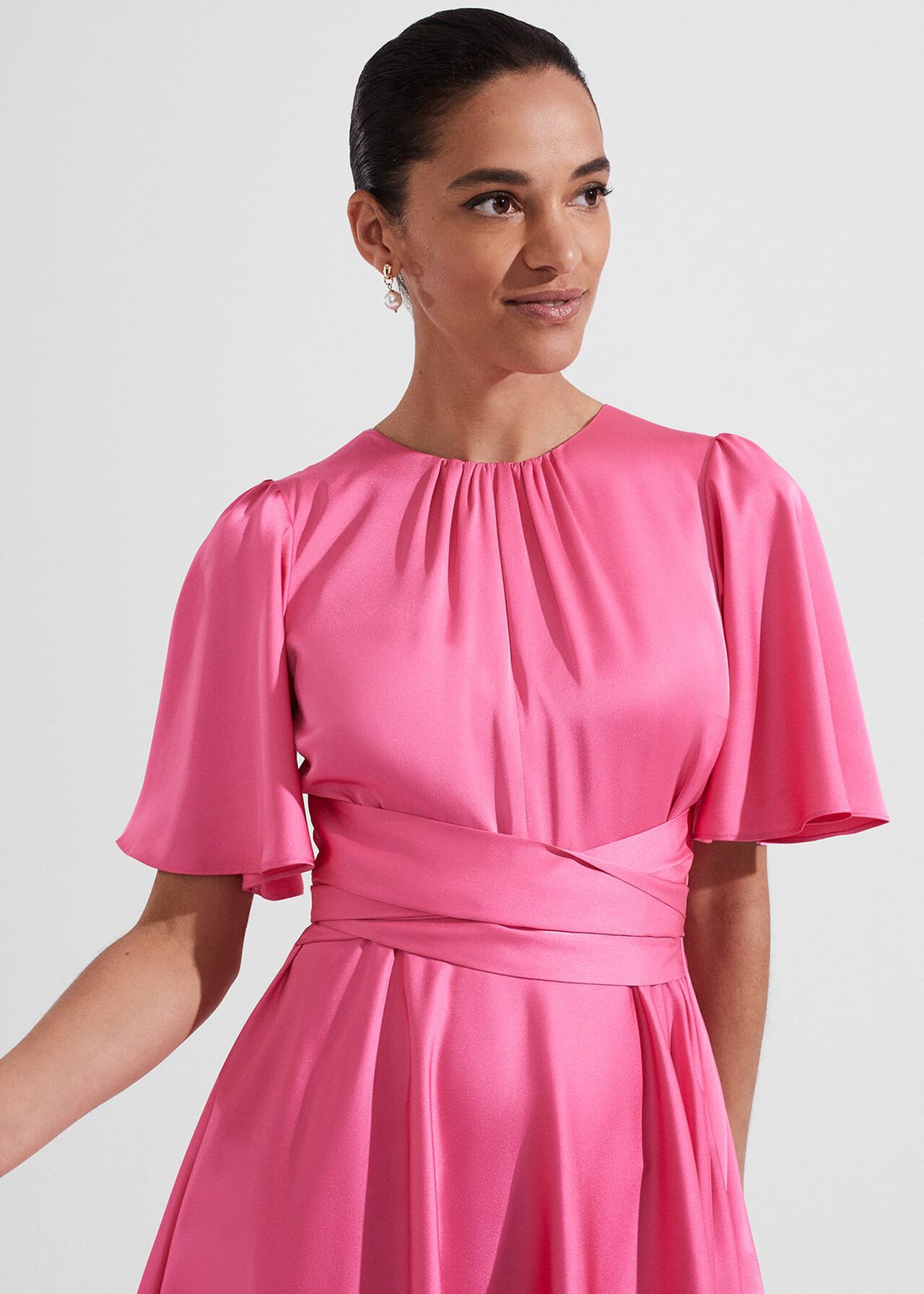 Orelia Fit And Flare Dress, Party Pink, hi-res