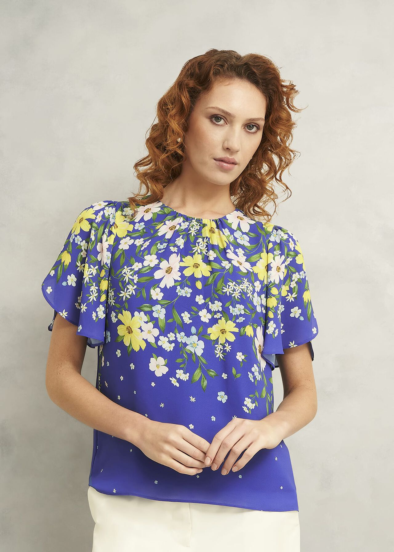 Verena Floral Top, Blue Multi, hi-res