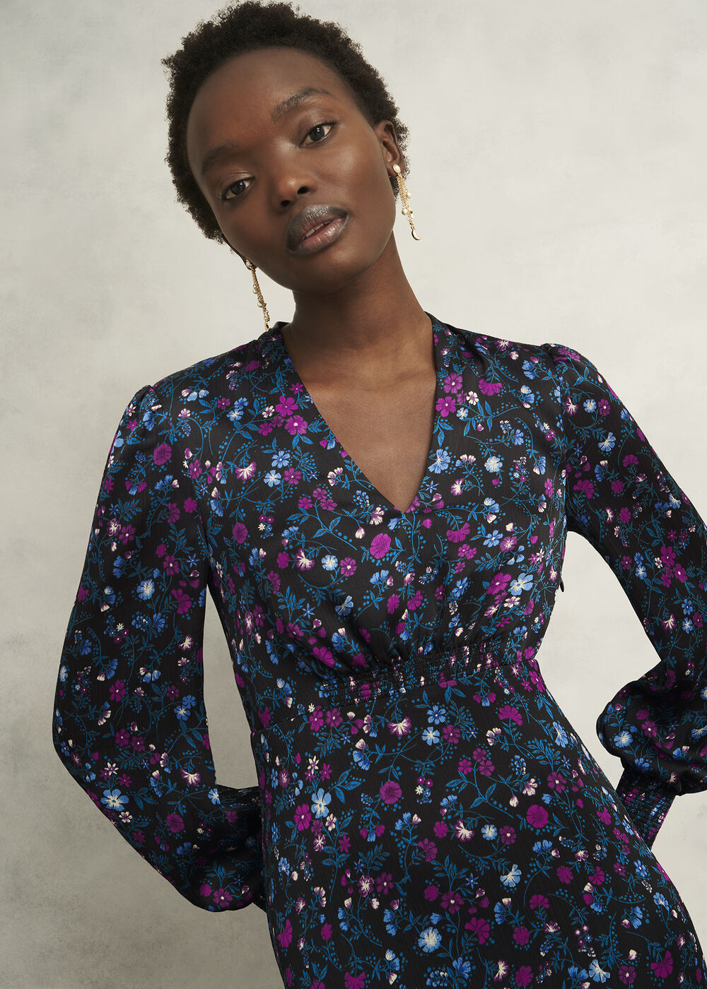 Petite Isabella Dress, Black Multi, hi-res