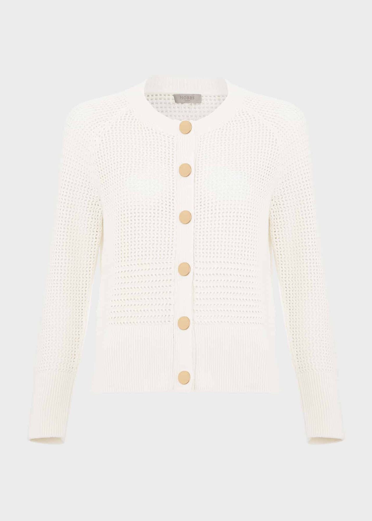Florentina Cotton Cardigan, Ivory, hi-res