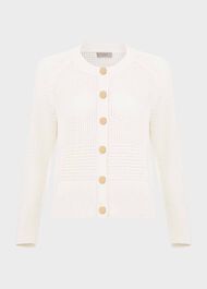 Florentina Cotton Cardigan, Ivory, hi-res