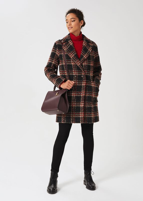 Carmina Check Coat With Wool