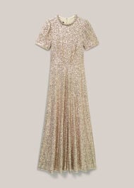 Shirley Sequin Trimmed Maxi Dress, Champagne, hi-res