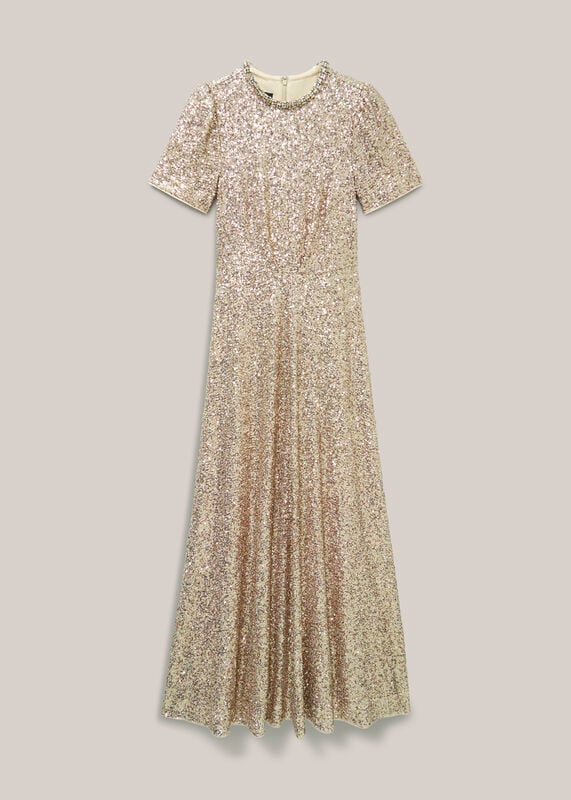 Shirley Sequin Trimmed Maxi Dress