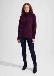 Aretha Sweater With Alpaca, Maroon Purple, hi-res