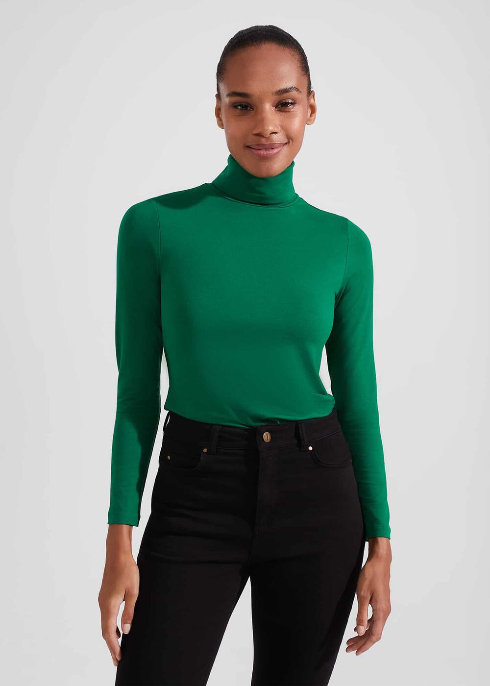 Mischa Roll Neck Top, Cadmium Green, hi-res