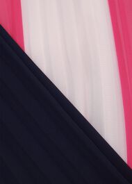 Claudia Pleated Fit And Flare Dress, Navy Pink Multi, hi-res