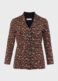Aimee Printed Top, Brown Multi, hi-res