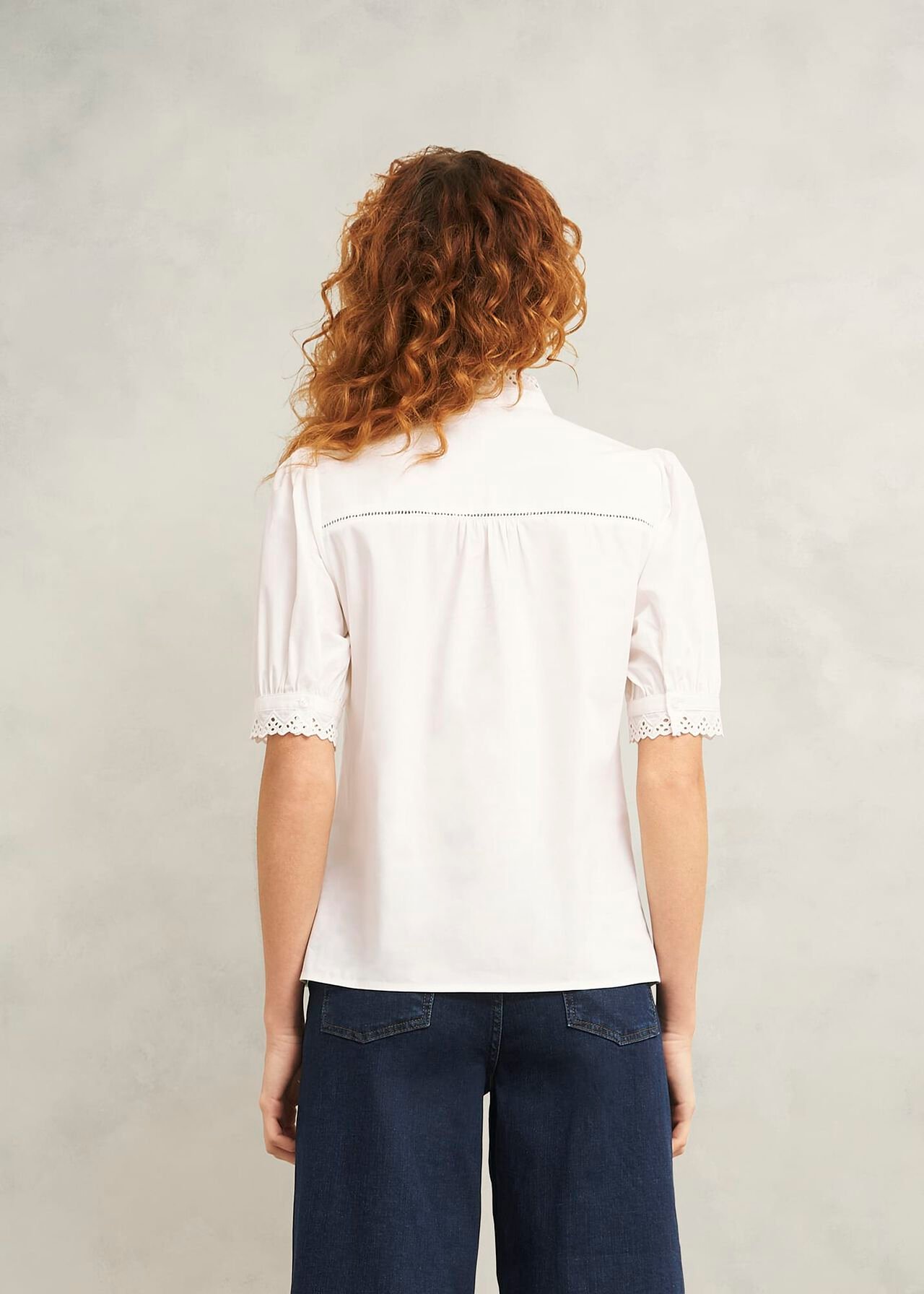 Karis Cotton Blouse, White, hi-res