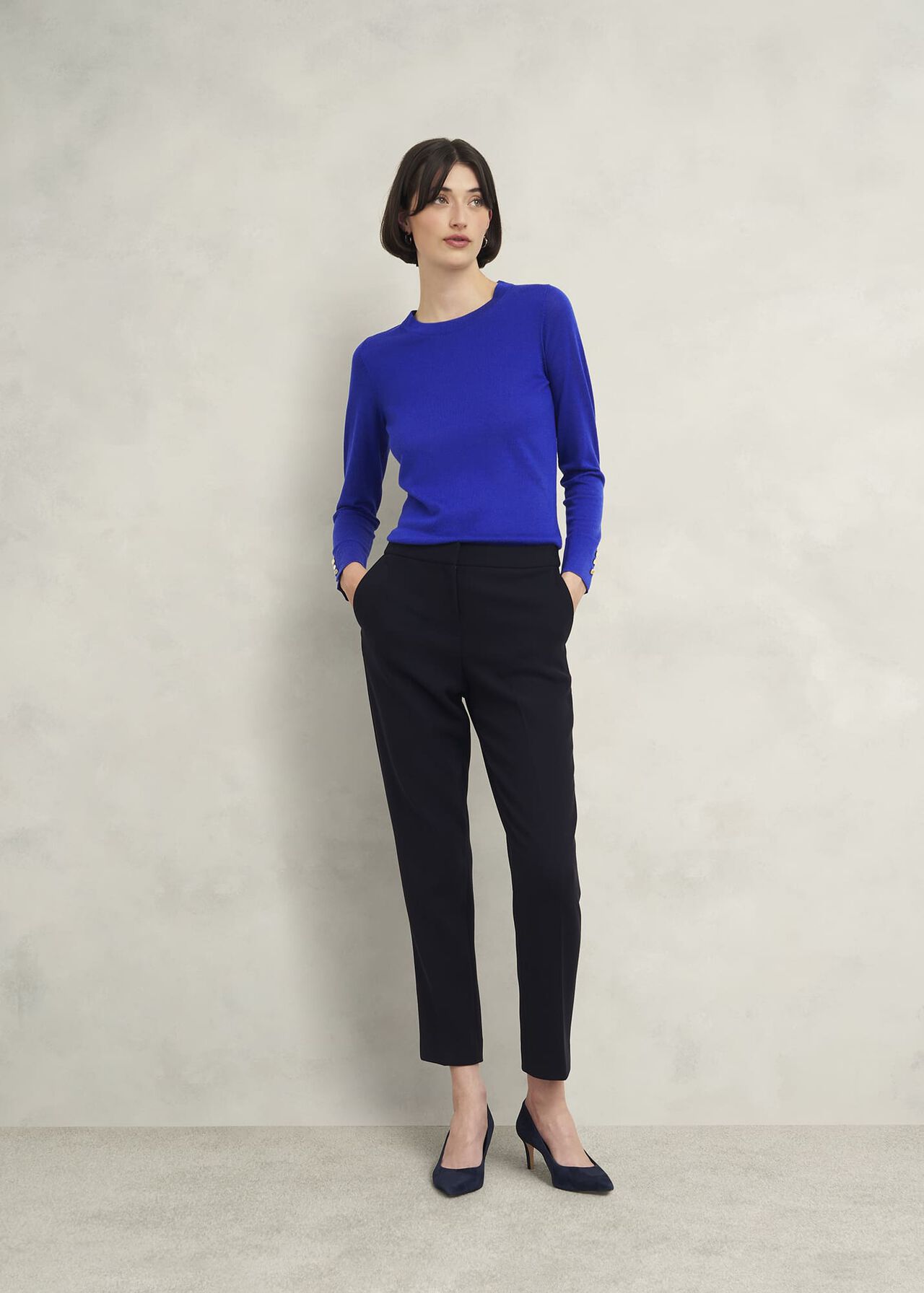 Penny Merino Wool Jumper, Eclipse Blue, hi-res