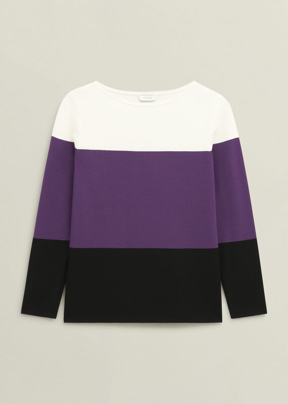 Alice Colour Block Crew Neck Knitted Jumper