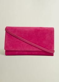 Renata Suede Clutch, Zinnia Pink, hi-res