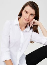 Victoria Cotton Shirt, White, hi-res