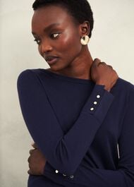 Perla Merino Wool Sweater, Hobbs Navy, hi-res