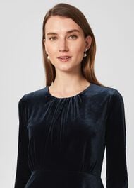 Sian Velvet Dress, Navy, hi-res
