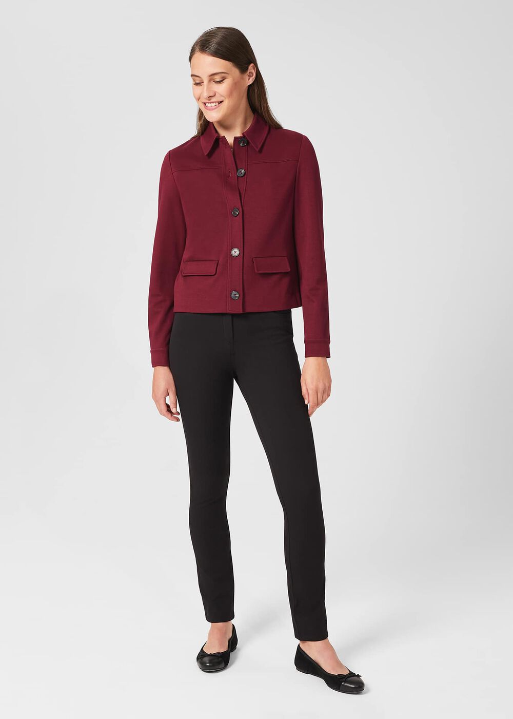 Zadie Jersey Jacket, Burgundy, hi-res