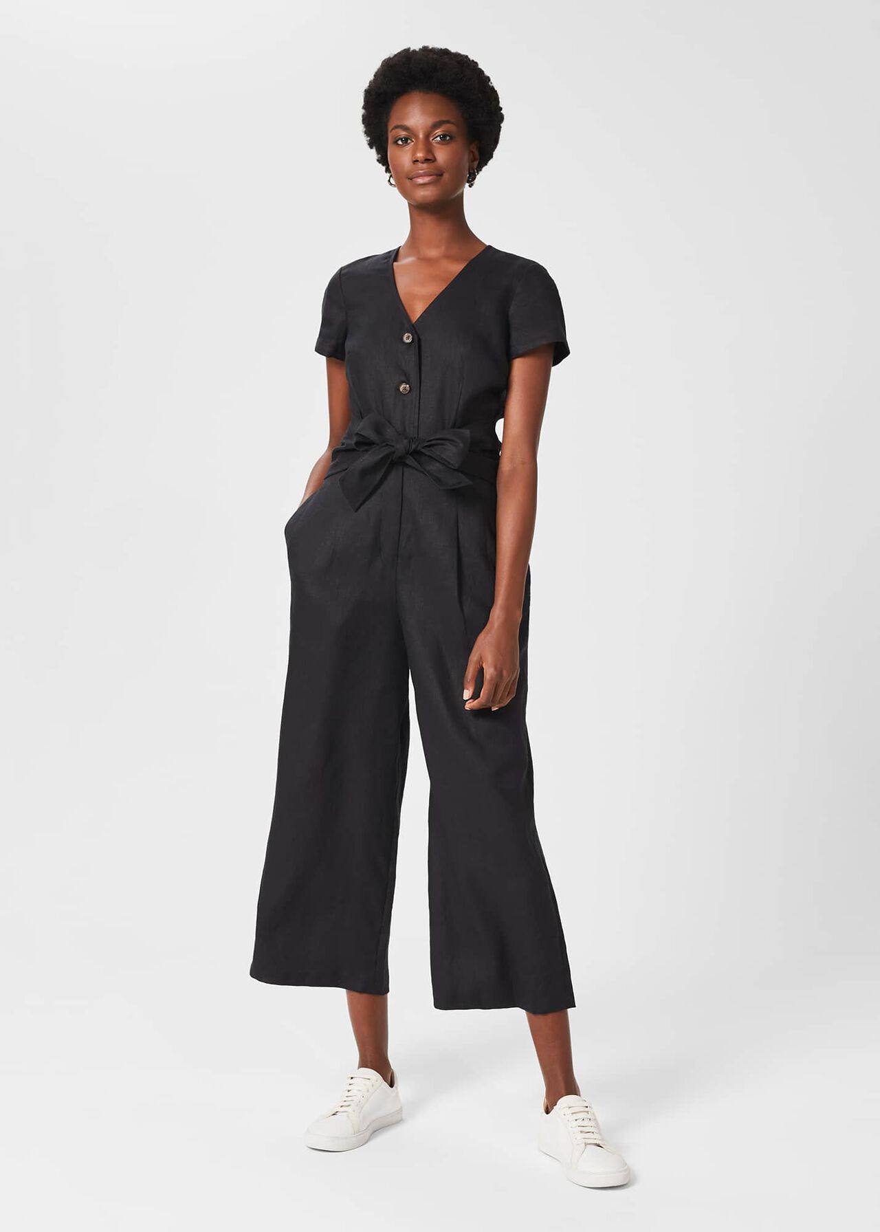 Jayne Linen Cropped Jumpsuit