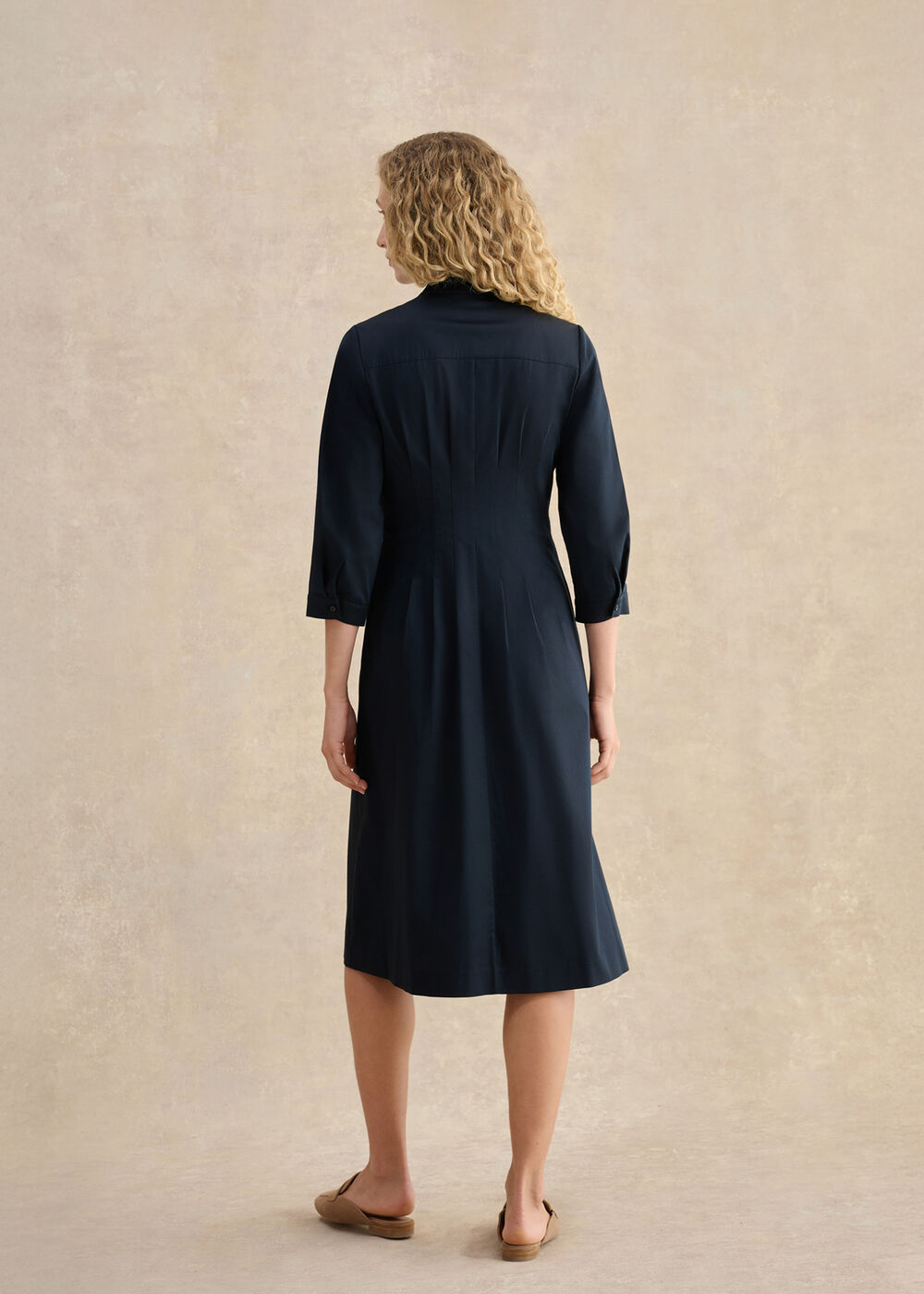 Emmaline Cotton Dress, Navy, hi-res