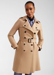 Skylar Shower Resistant Trench Coat, Tan, hi-res