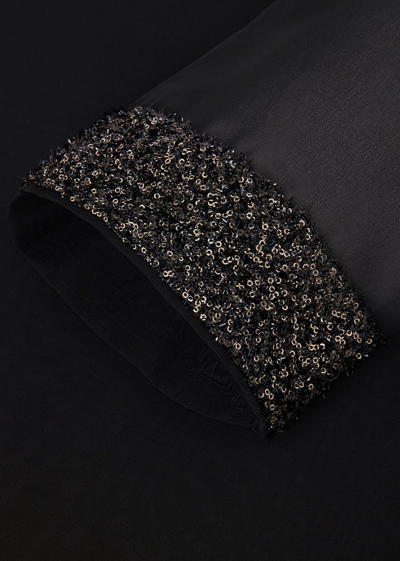 Alexandra Sequin Detail Top, Black, hi-res