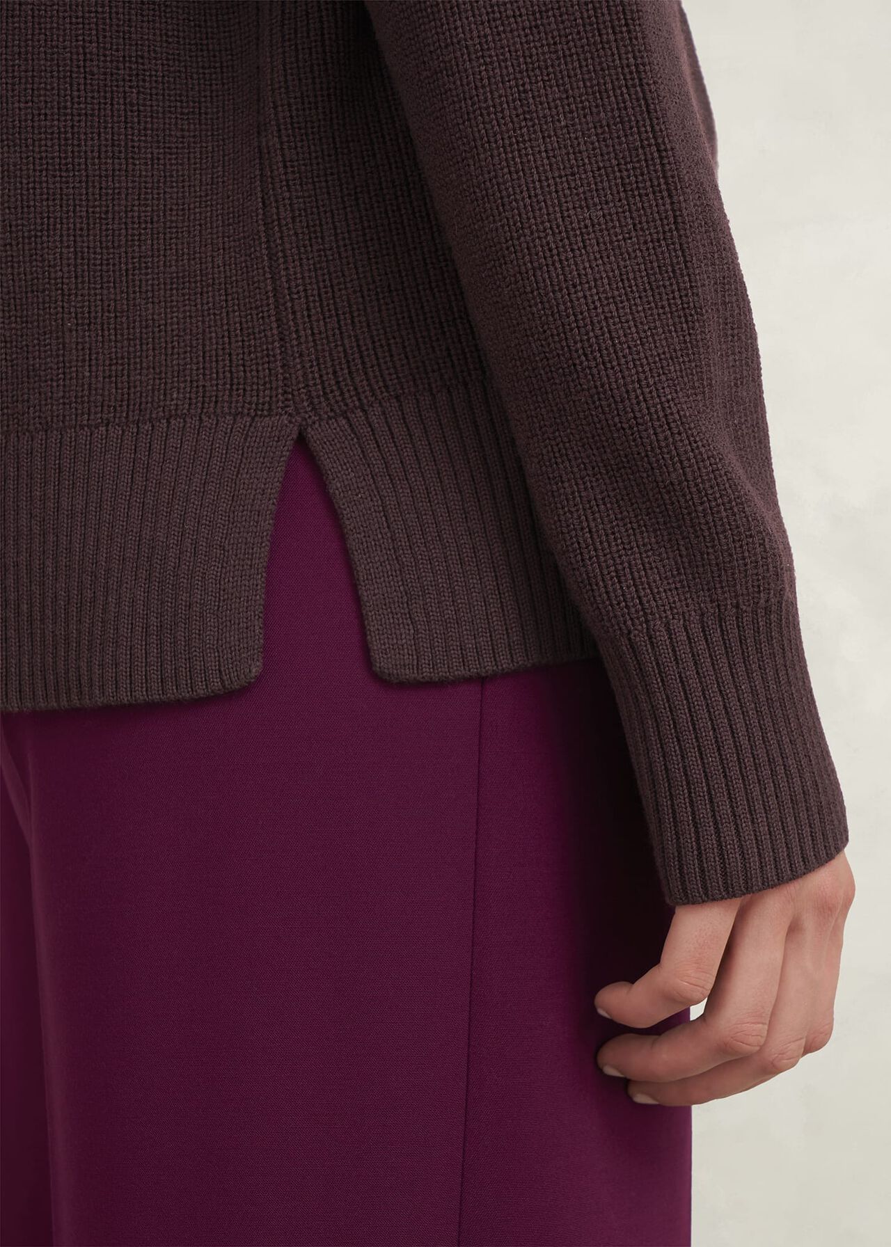 Brenna Merino Wool Jumper , Malbec, hi-res
