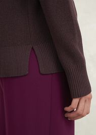 Brenna Merino Wool Jumper , Malbec, hi-res