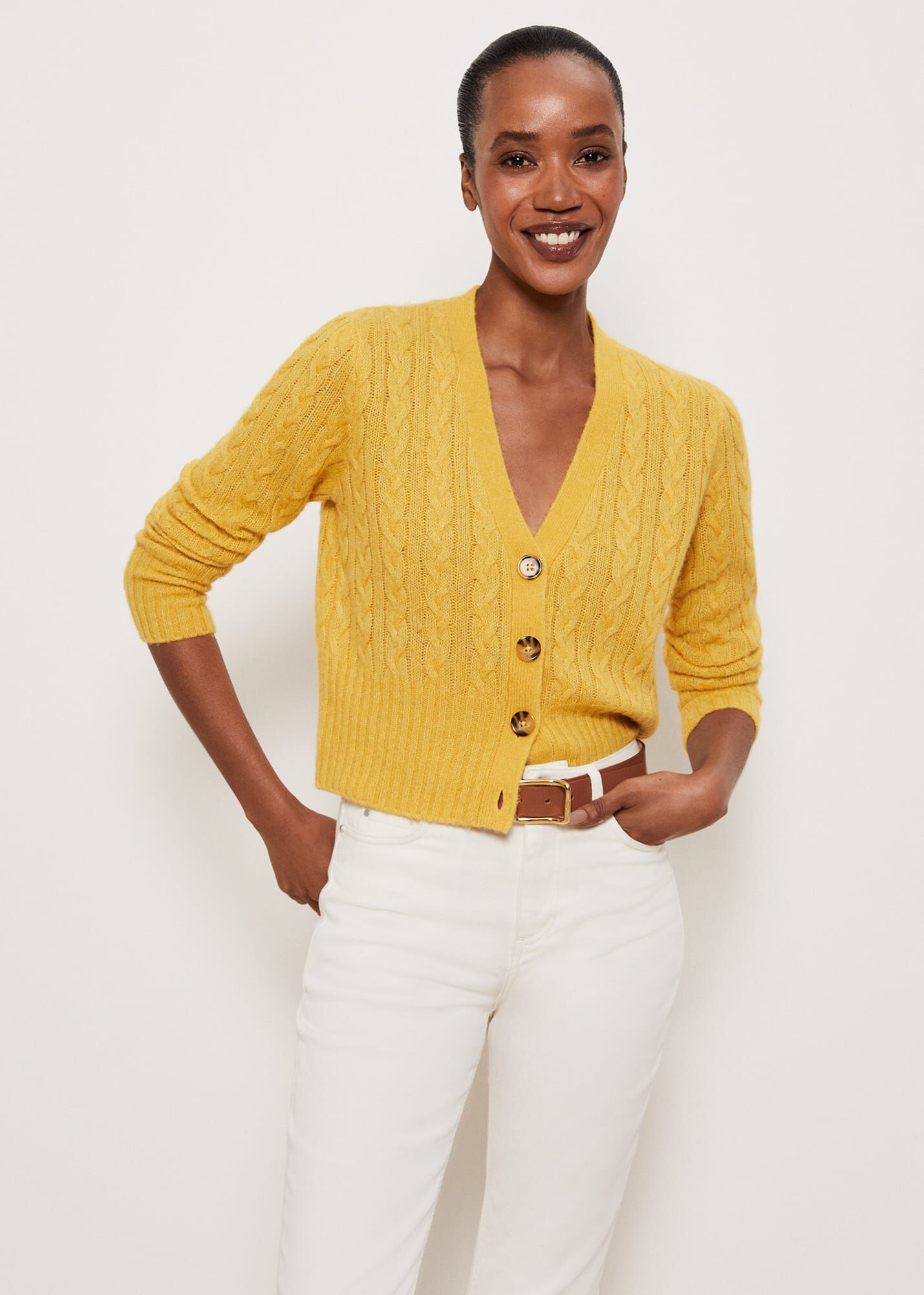 Yellow cardigan shop