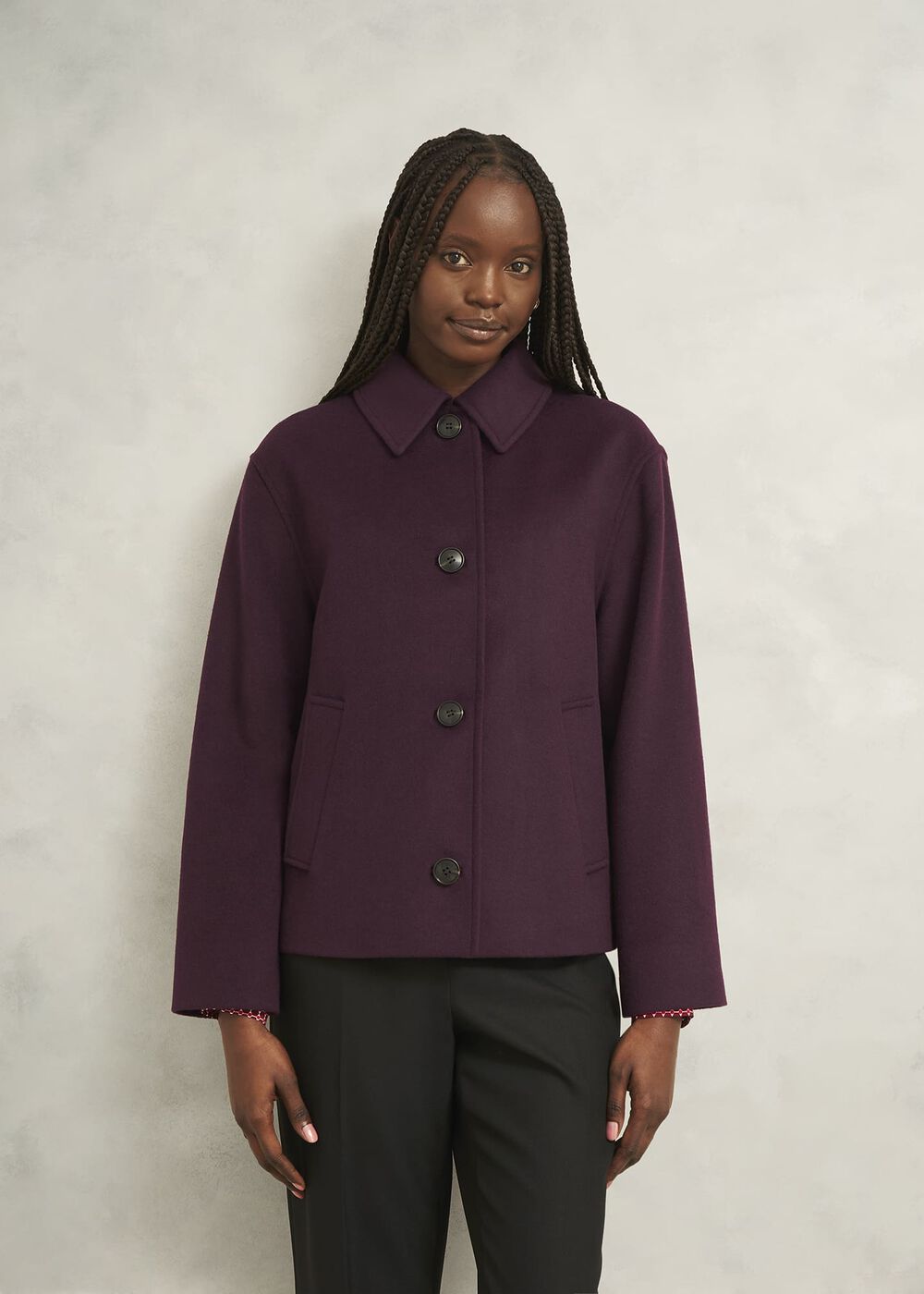 Zoe Wool Blend Jacket, Malbec Purple, hi-res
