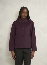 Zoe Wool Blend Jacket, Malbec Purple, hi-res