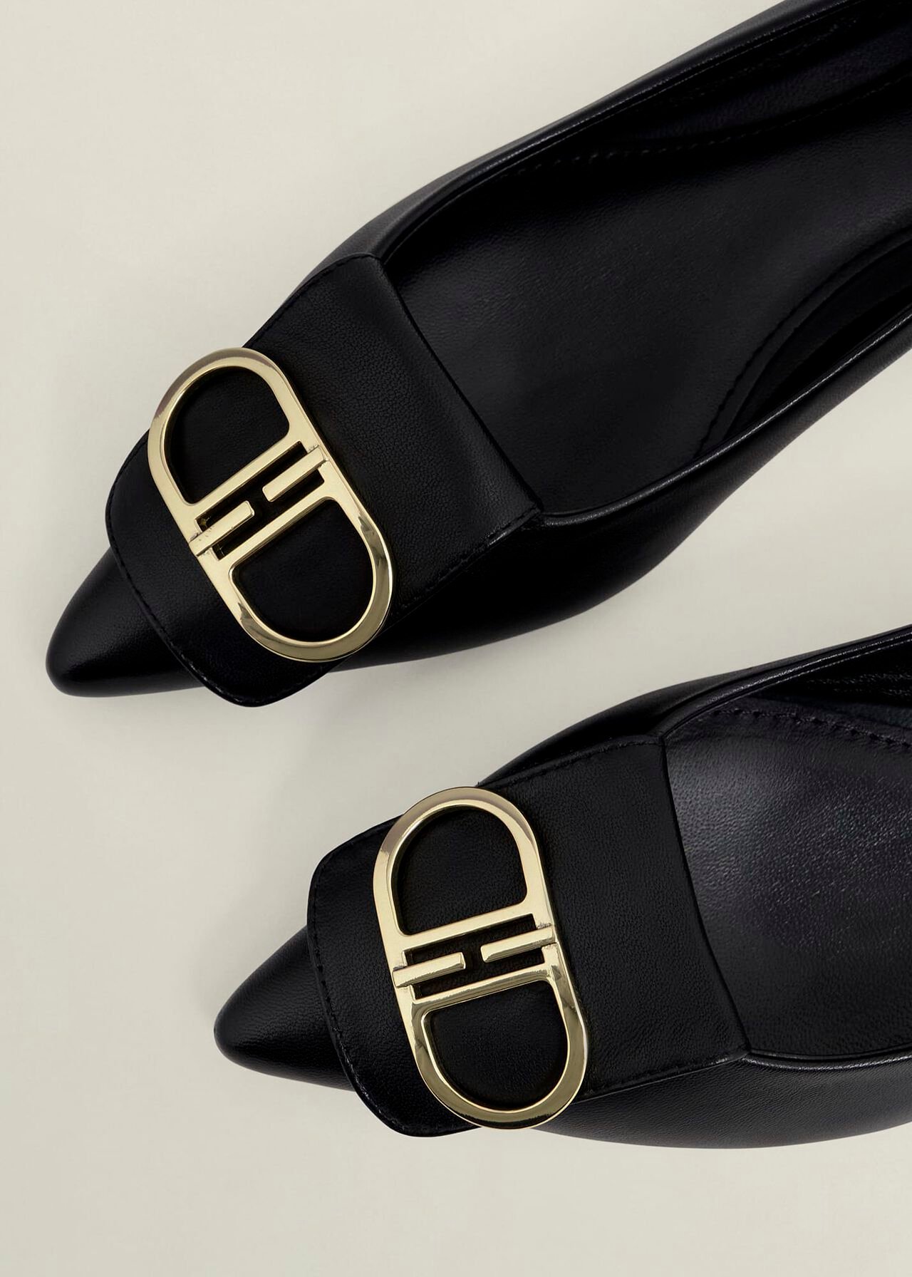 Leah Pointed Flats, Black, hi-res