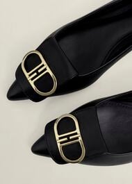 Leah Pointed Flats, Black, hi-res