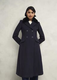 Marlene Wool Blend Coat, Navy, hi-res