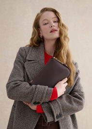 Briella Leather Bag, Chocolate Brown, hi-res