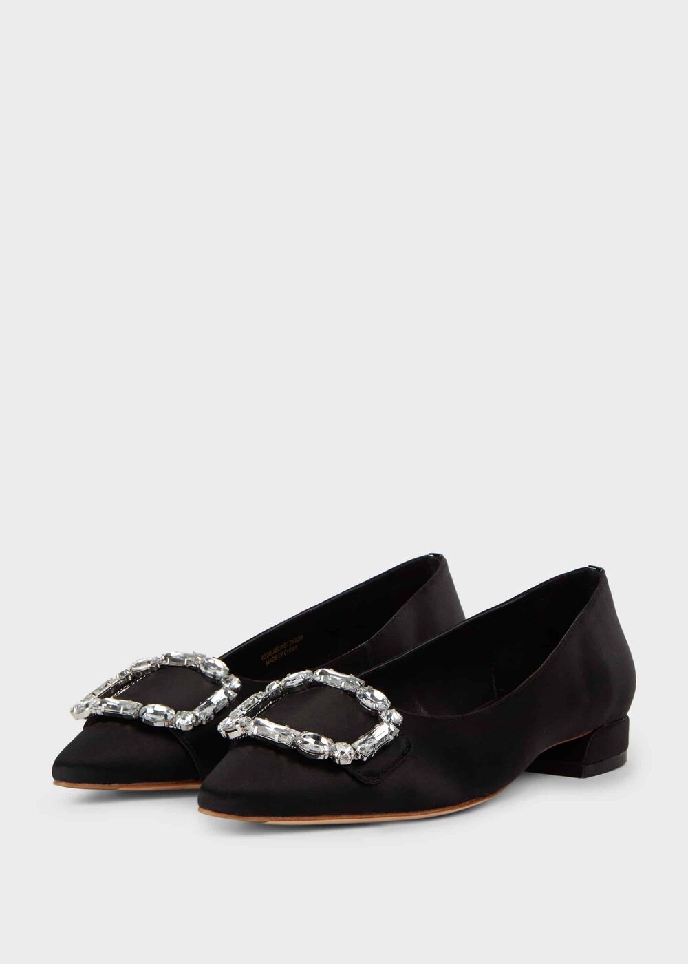 Lucinda Flat Shoes, Black, hi-res